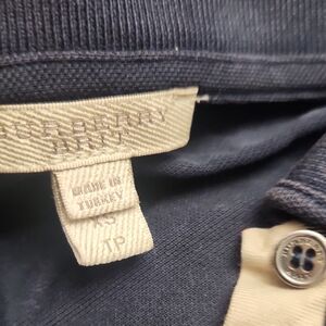 Burberry Dark Blue Polo with Button Detail